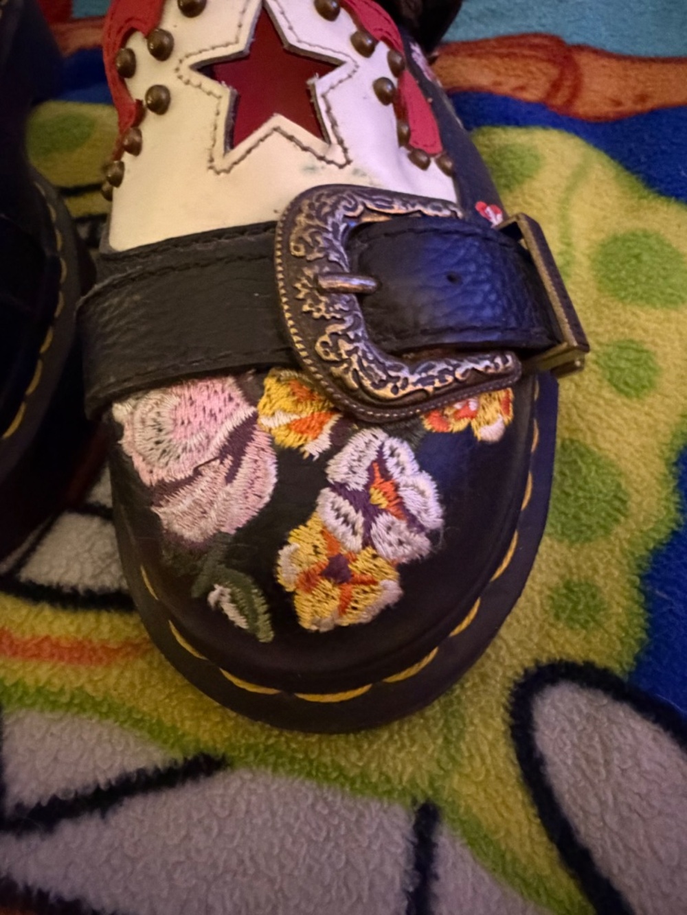 UNICORN - Dr Marten Embroidered Mary Janes Size 7 - Picture 2 of 12